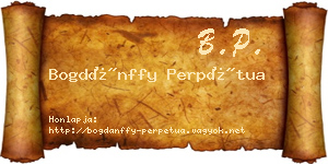 Bogdánffy Perpétua névjegykártya
